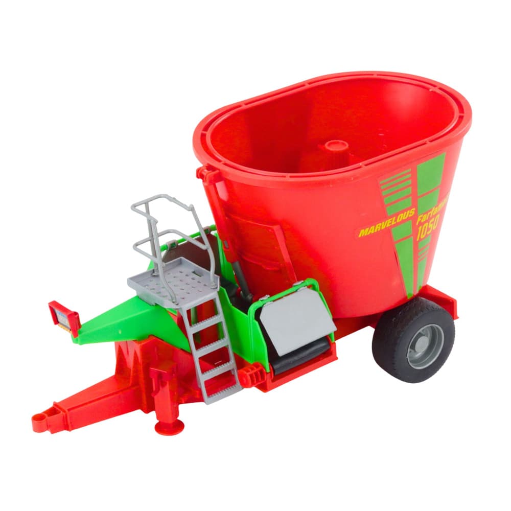 LEAN TOYS zeleni traktor s prikolico in mešalnikom krme, 50 cm 3