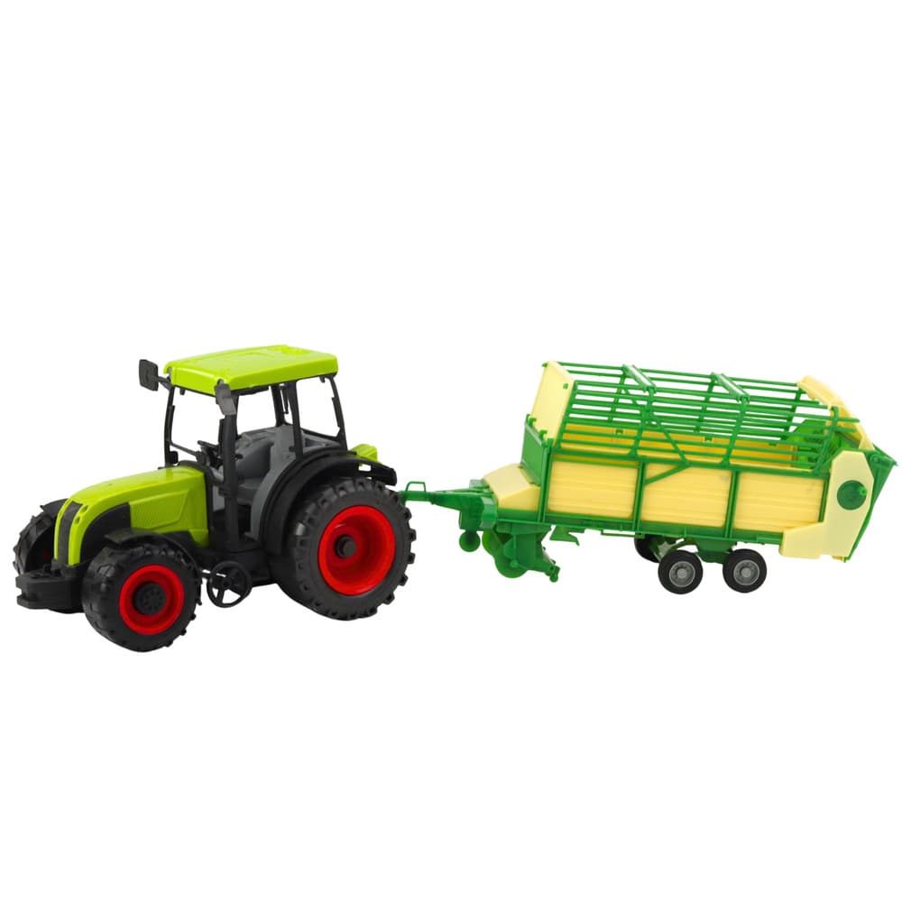 LEAN TOYS zeleni traktor z zeleno-rumeno prikolico, 50 cm 2