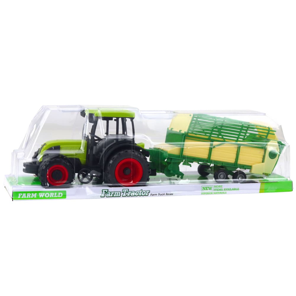 LEAN TOYS zeleni traktor z zeleno-rumeno prikolico, 50 cm 5