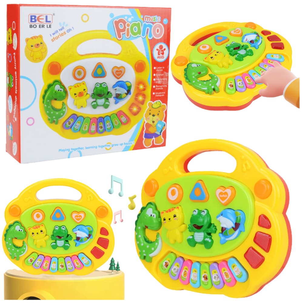 LEAN TOYS Glasbeno pianino za otroke, z zvoki živali in melodijami
