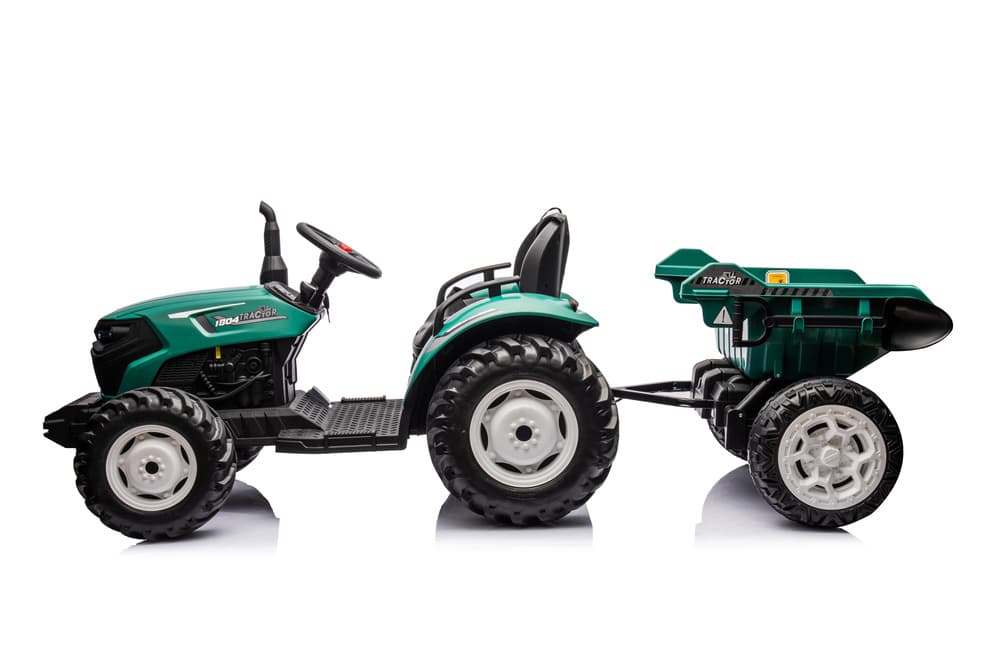 LEAN CARS Traktor na akumulator HC-306 z prikolico (temno zelena) 4