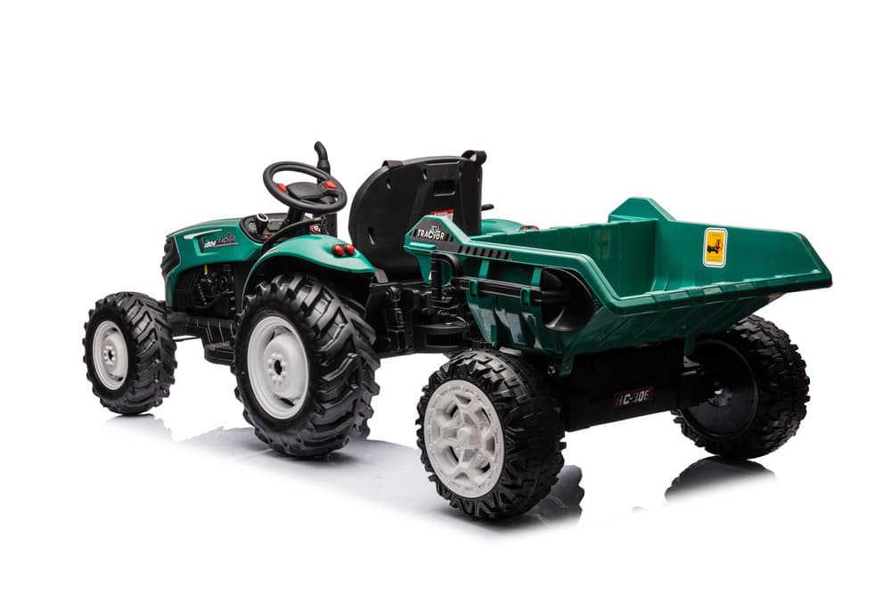 LEAN CARS Traktor na akumulator HC-306 z prikolico (temno zelena) 5