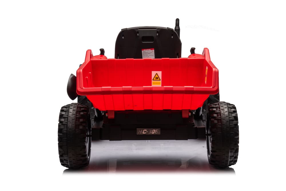 Traktor na akumulator HC-306 Rdeč z prikolico 24V 6