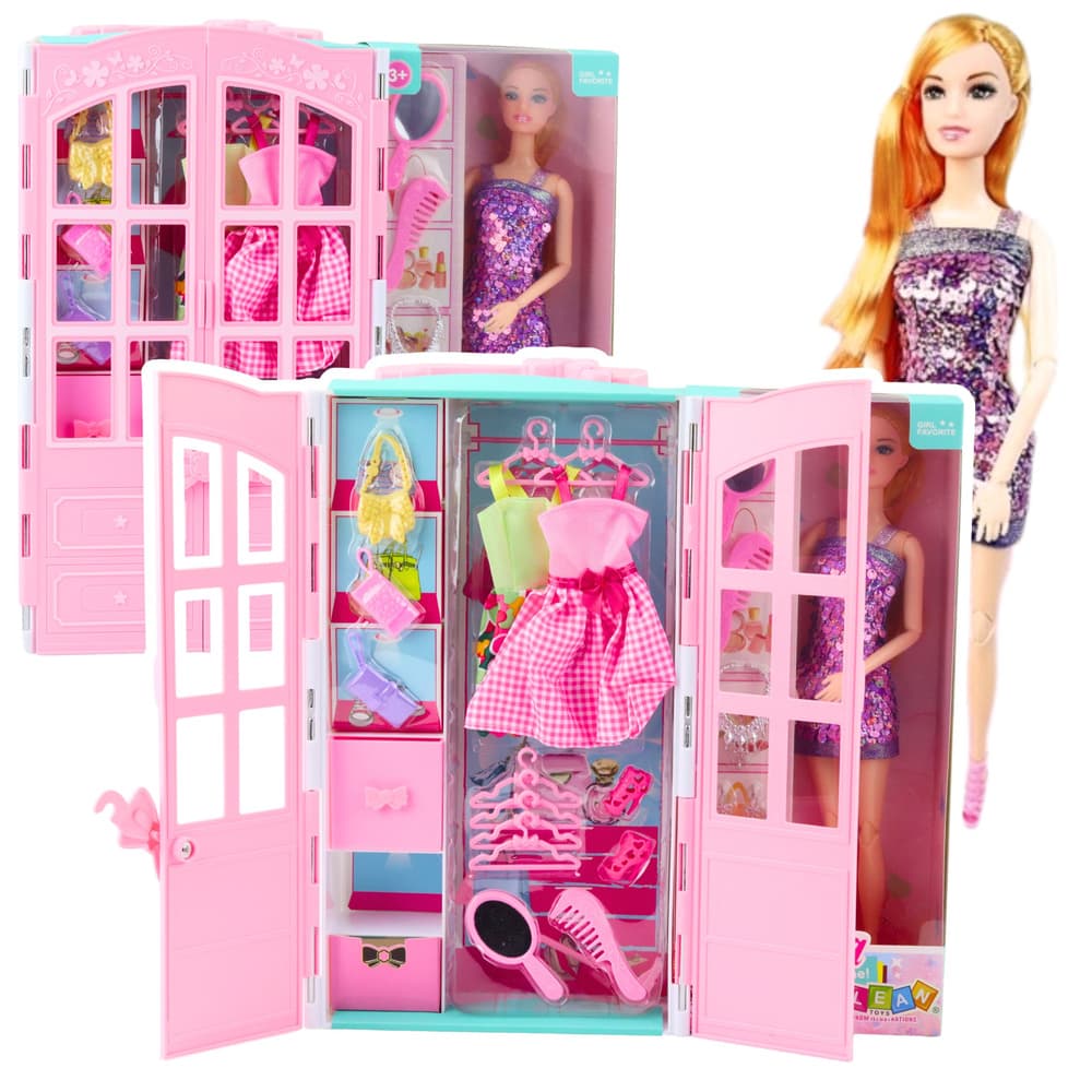 LEAN TOYS Lutka z omariico, oblačili in modnimi dodatki