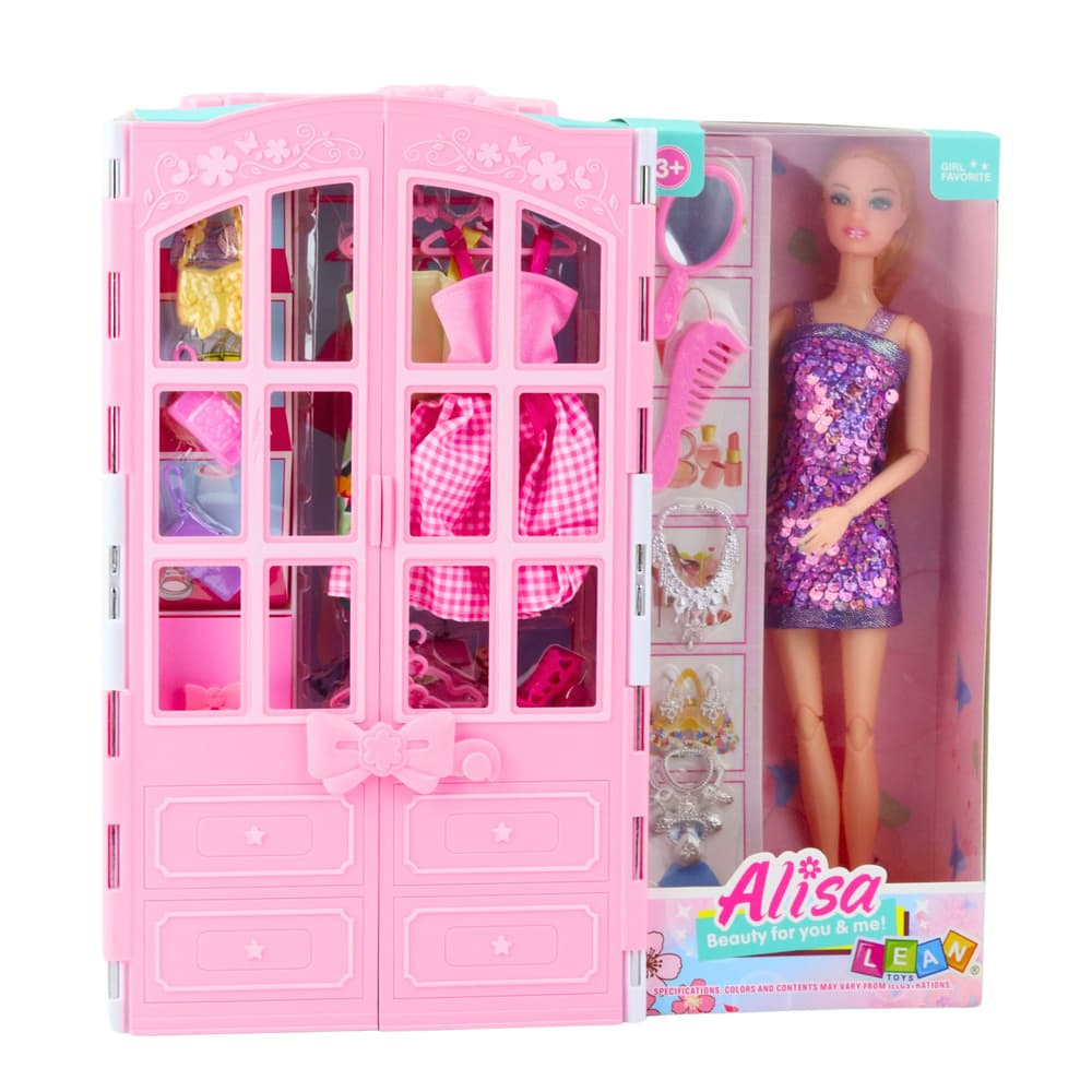 LEAN TOYS Lutka z omariico, oblačili in modnimi dodatki 4