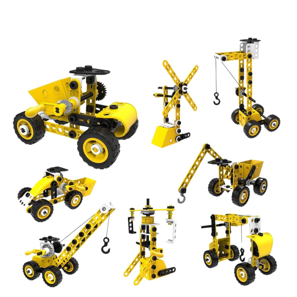 LEAN TOYS Konstrukcijski kompleti, gradbeni stroji 8v1, 100 delov 2