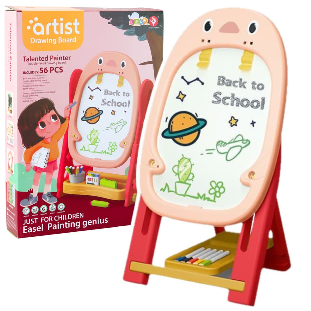 Dvostranska magnetna tabla LEAN TOYS Pingvin (roza)