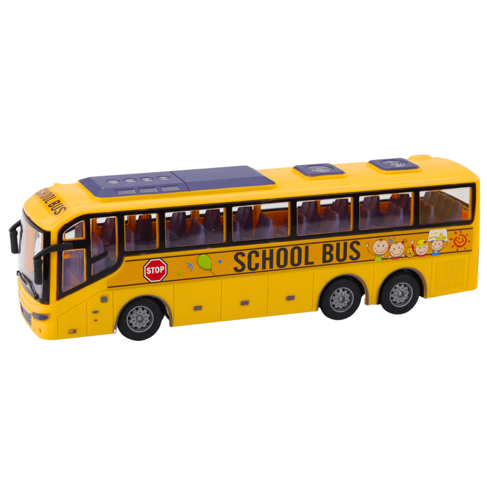 Daljinsko voden šolski avtobus LEAN TOYS, rumena, 1:30, s lučmi 2