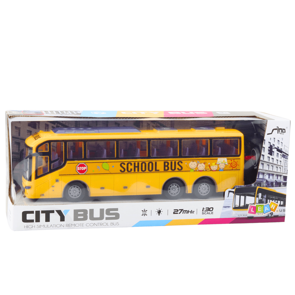 Daljinsko voden šolski avtobus LEAN TOYS, rumena, 1:30, s lučmi 5