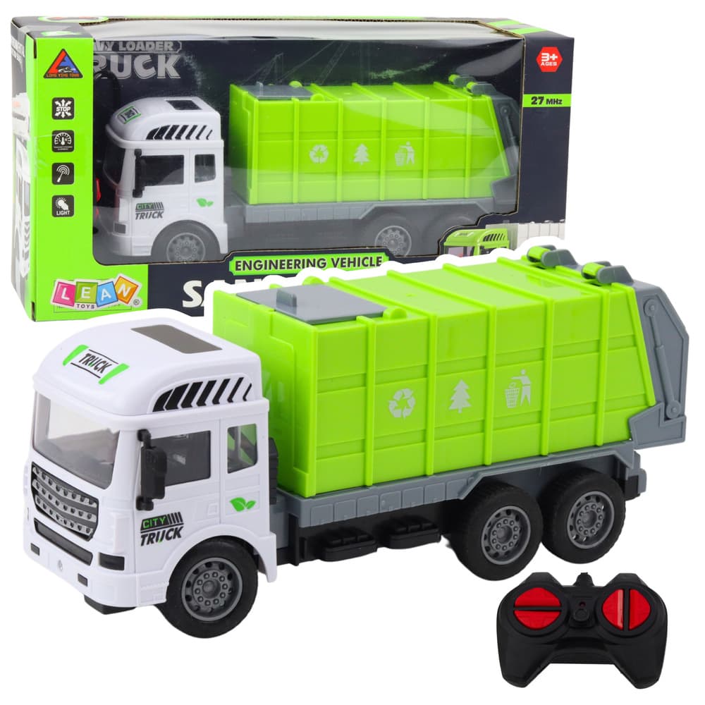 RC smetarska LEAN TOYS, zelena, 1:24, luči