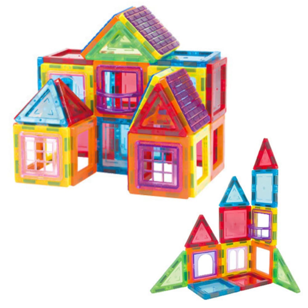 Magnetske kocke Lean Toys - Konstrukcijske, pisane, 70 el. 2