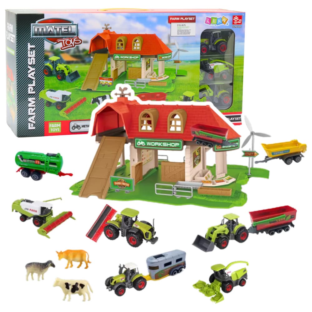 Set 'Kmetija' z živalmi in vozili LEAN TOYS