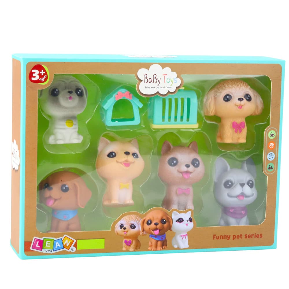 LEAN TOYS Komplet gumijastih kužkov s piskalom 6