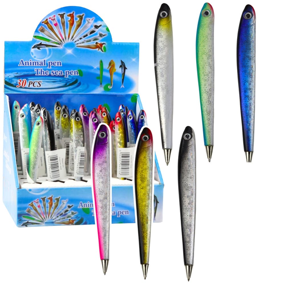 Pisalo v obliki ribe LEAN, modro polnilo, 12.5cm