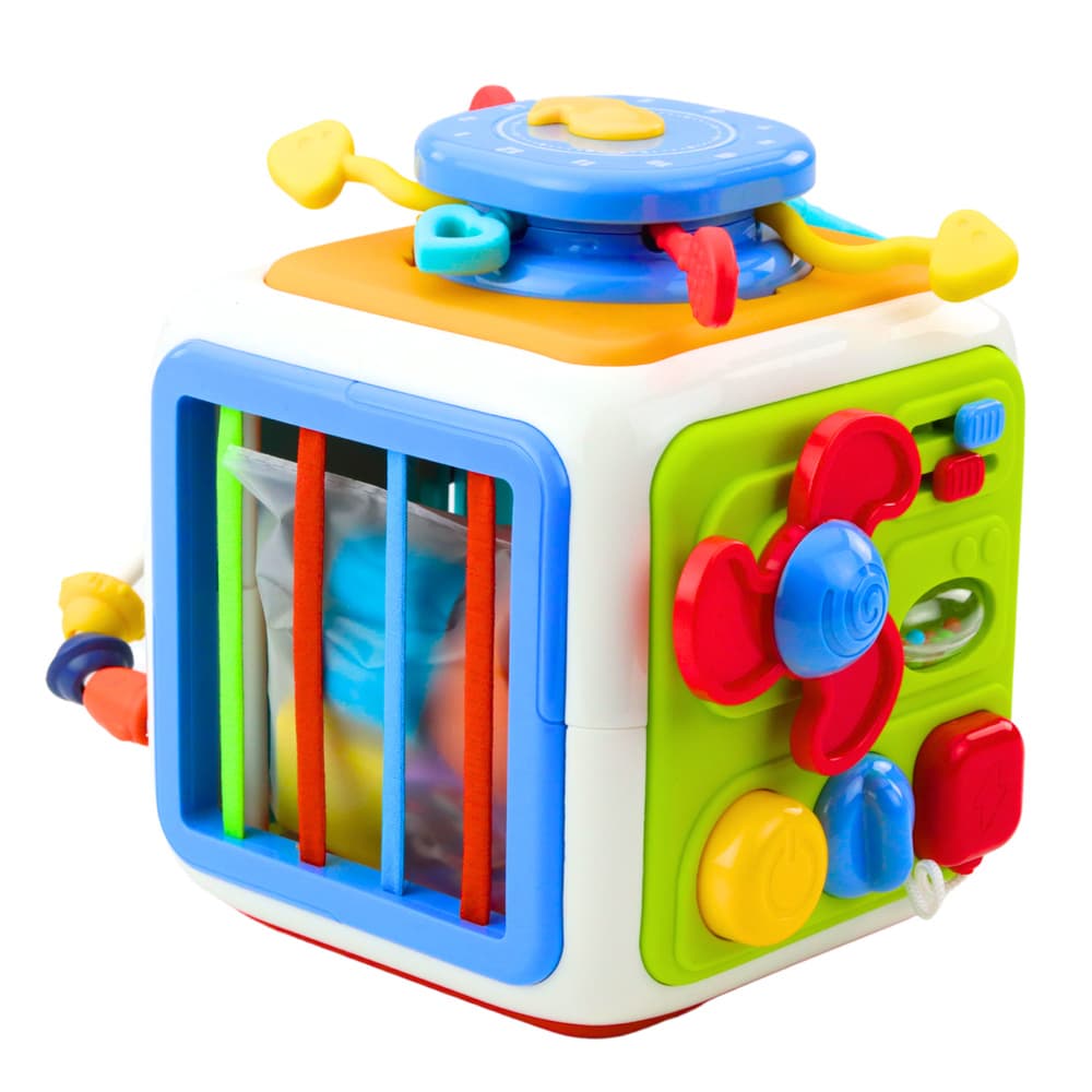 LEAN TOYS izobraževalna kocka sortiranja oblik, z zvoki 2