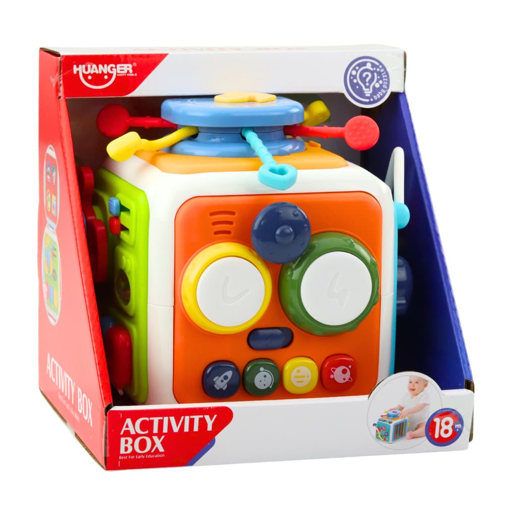 LEAN TOYS izobraževalna kocka sortiranja oblik, z zvoki 5