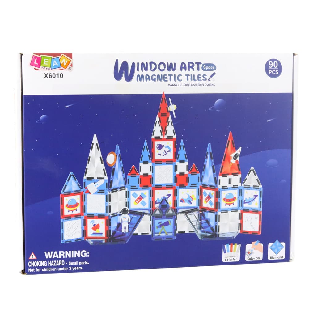 Magnetske kocke Lean Toys Okenca - Vesoljske (90 el.) 4