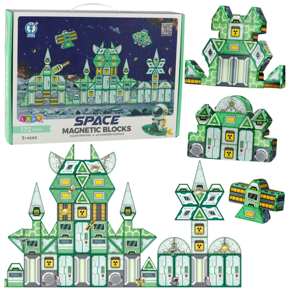 Magnetni bloki LEAN TOYS Vesolje Stazione Spaziale 4D 172 el.
