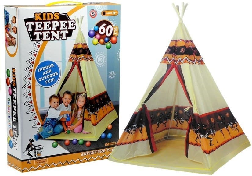 Indijanski šotor Tipi z žogicami, 155 cm