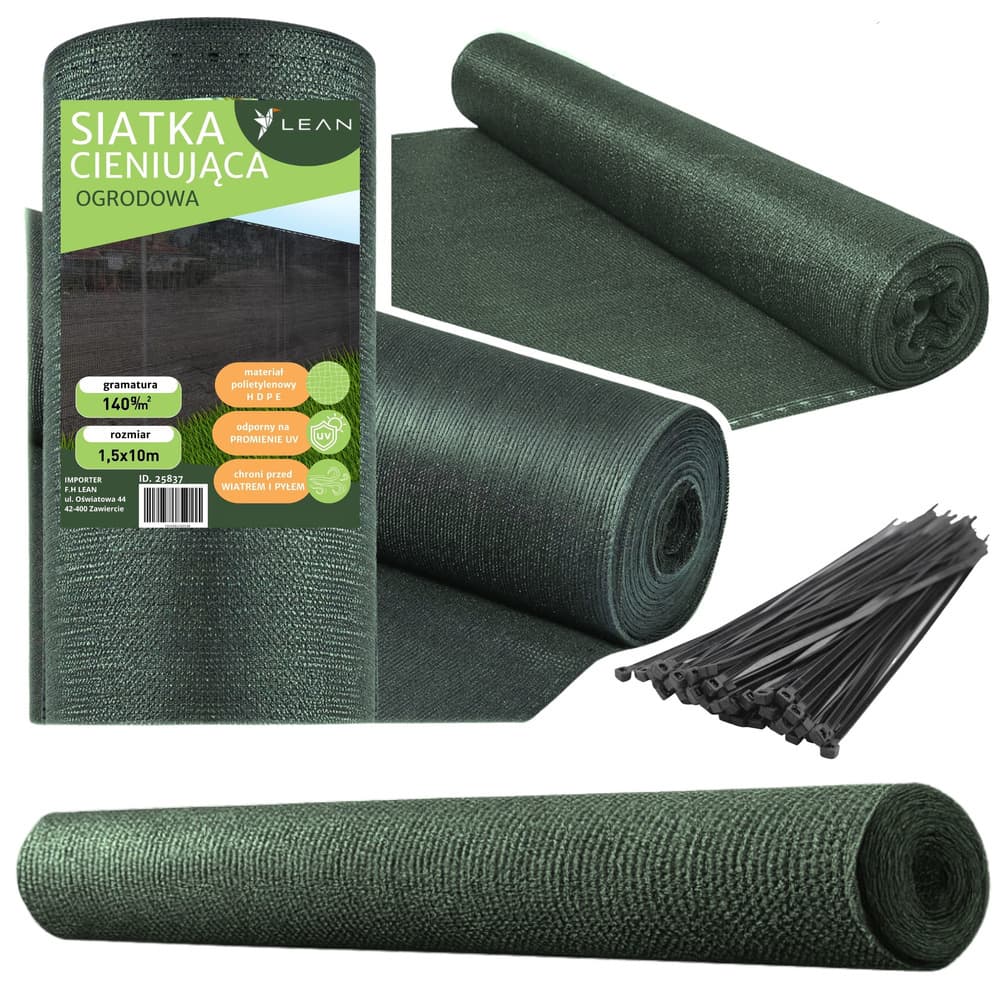 LEAN Senca zavesna za ograjo, siva, 1.5M x 10M, 140g/m² 2