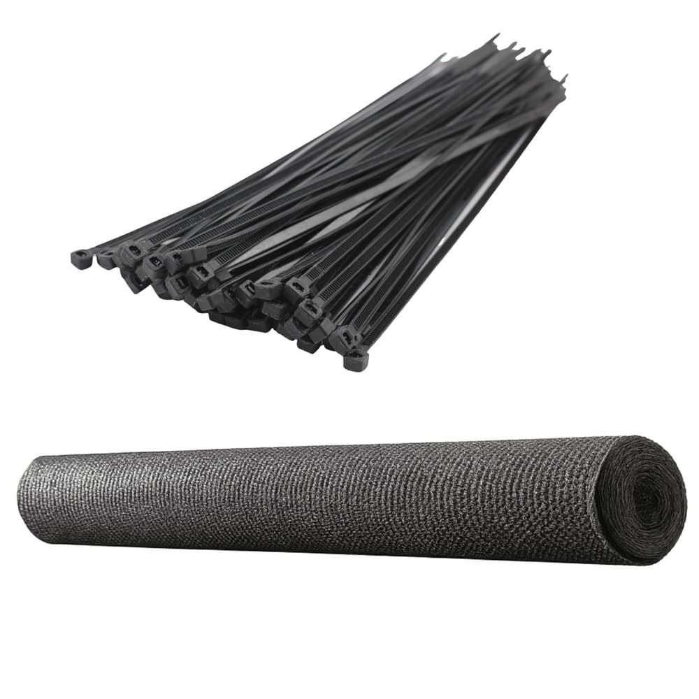 LEAN Senca zavesna za ograjo, črna, 1.5M x 25M, 70g/m² 3