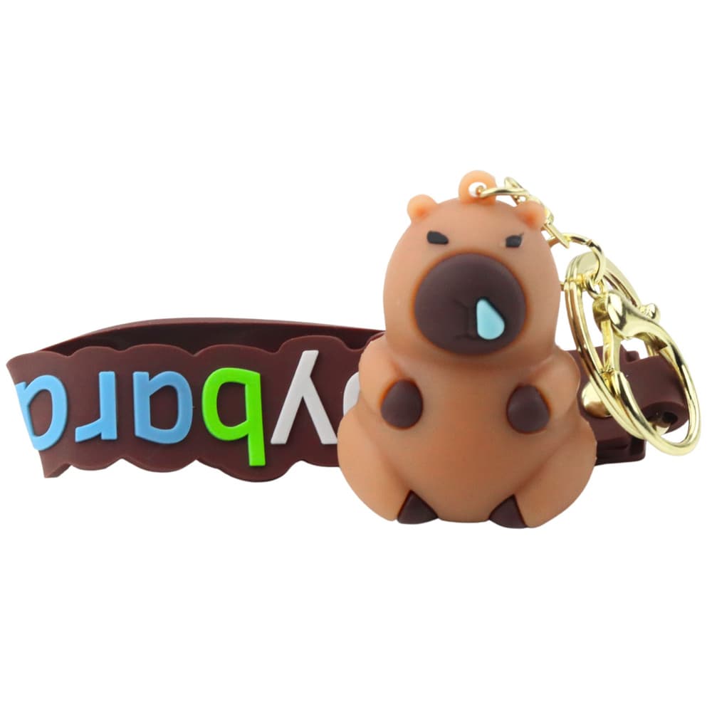LEAN TOYS obesek za ključe, kapibara, rjava, s karabinom 2