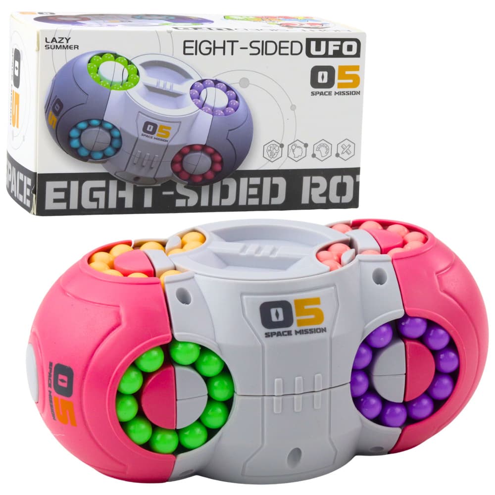 LEAN TOYS Logična uganka UFO – vrtljiva kapsula, roza