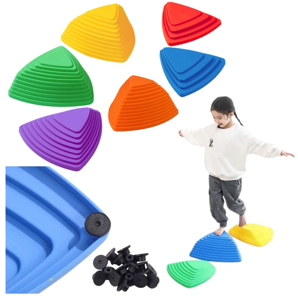 LEAN TOYS Senzorična pot po ravnotežnih kamnih, 6 kos.