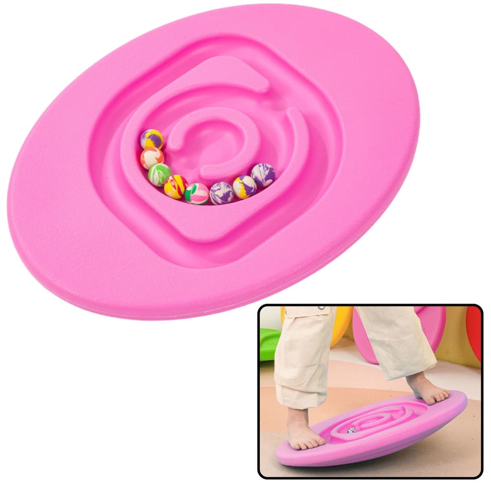 Senzorična deska za ravnotežje LEAN TOYS z roza žogicami