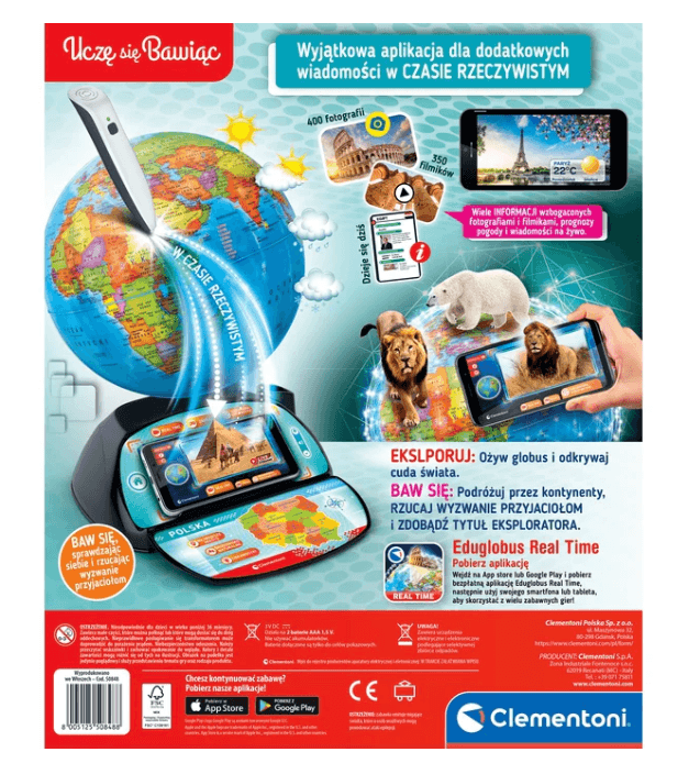CLEMENTONI Interaktivni globus Eduglobus Učim se zabavno 5