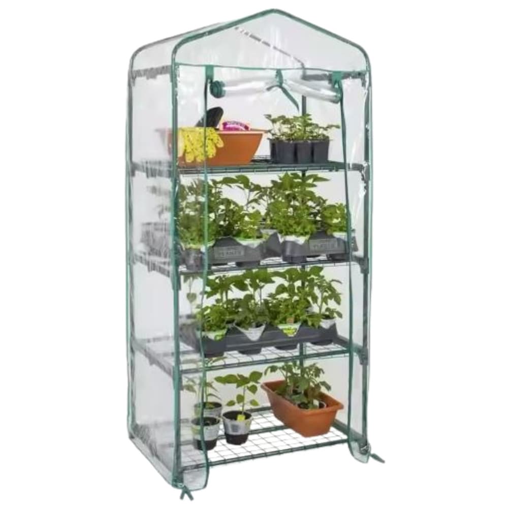 LEAN Mini rastlinjak za balkon/vrt, 4 police, PVC folija 4