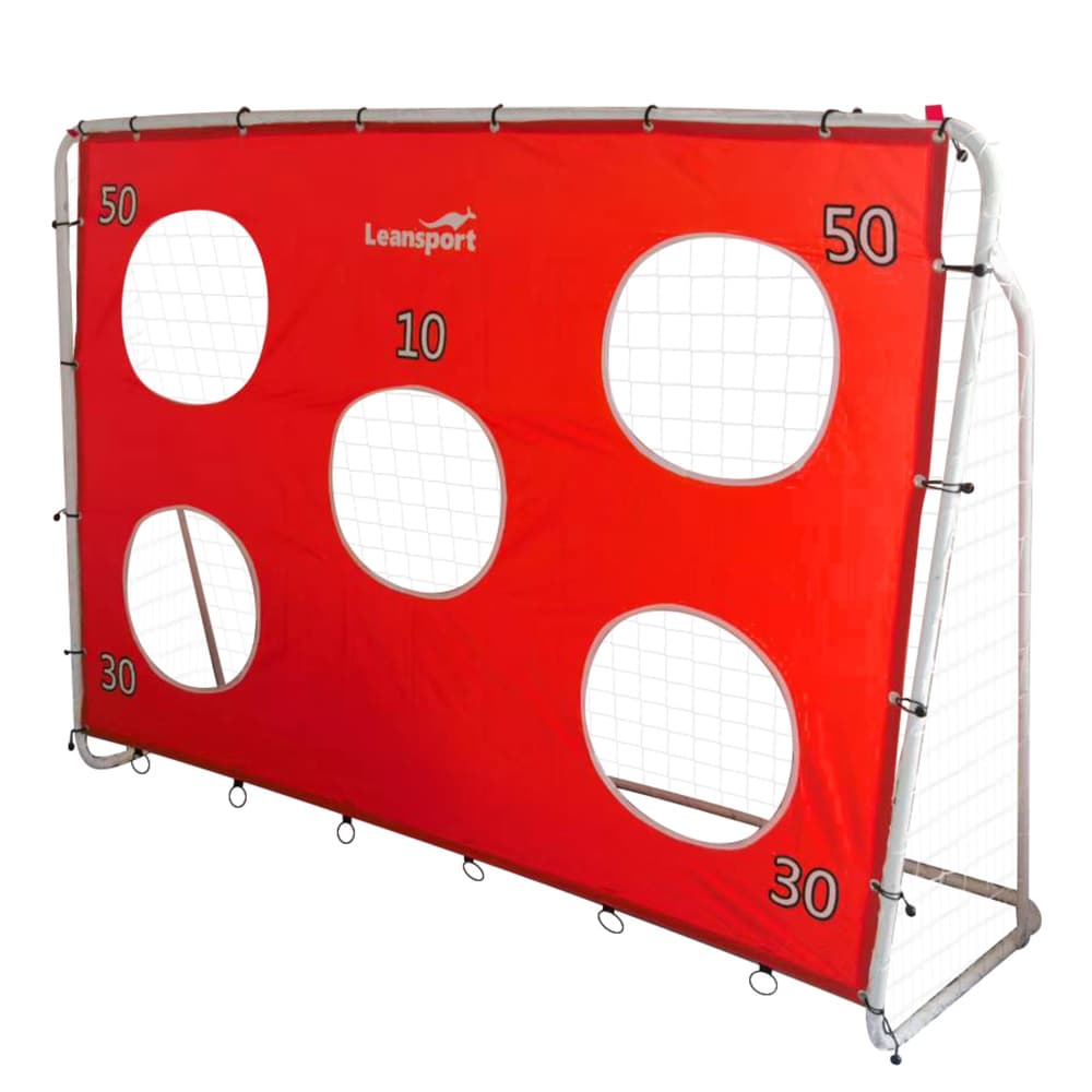 LEAN TOYS Nogometni gol s tarčo, rdeč, 213x152x75cm 2