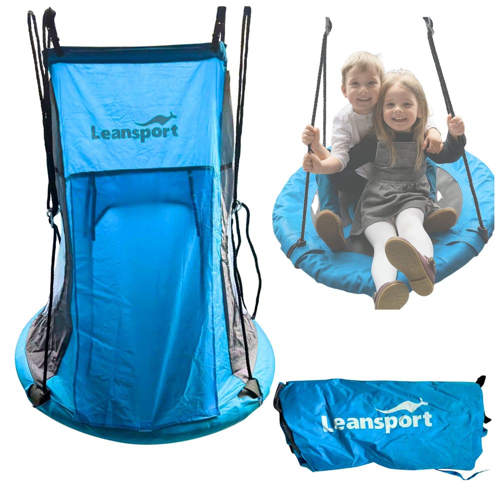 LEAN SPORT Šotor za gnezdo gugalnico, modri, 90-100cm