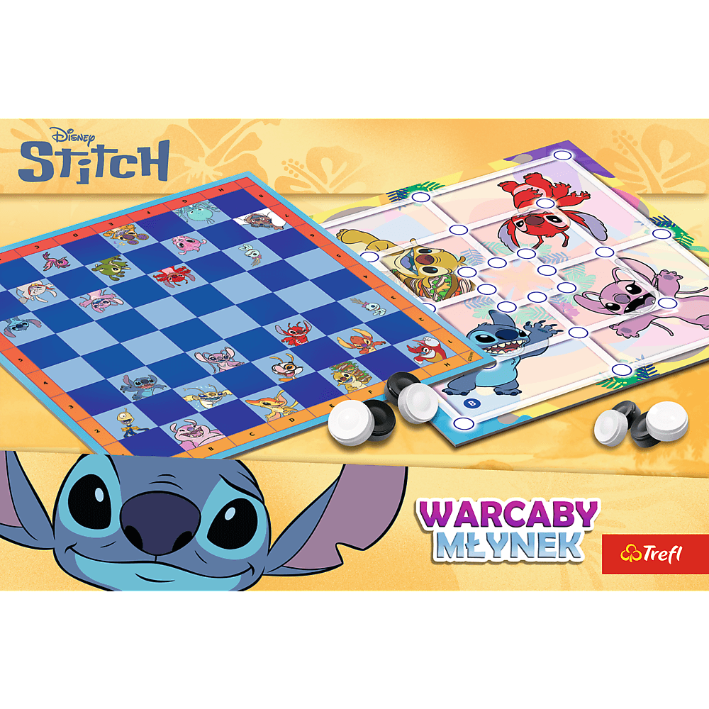 TREFL GRY Družabna igra 'Pravila' in 'Mlin' Lilo & Stitch 5