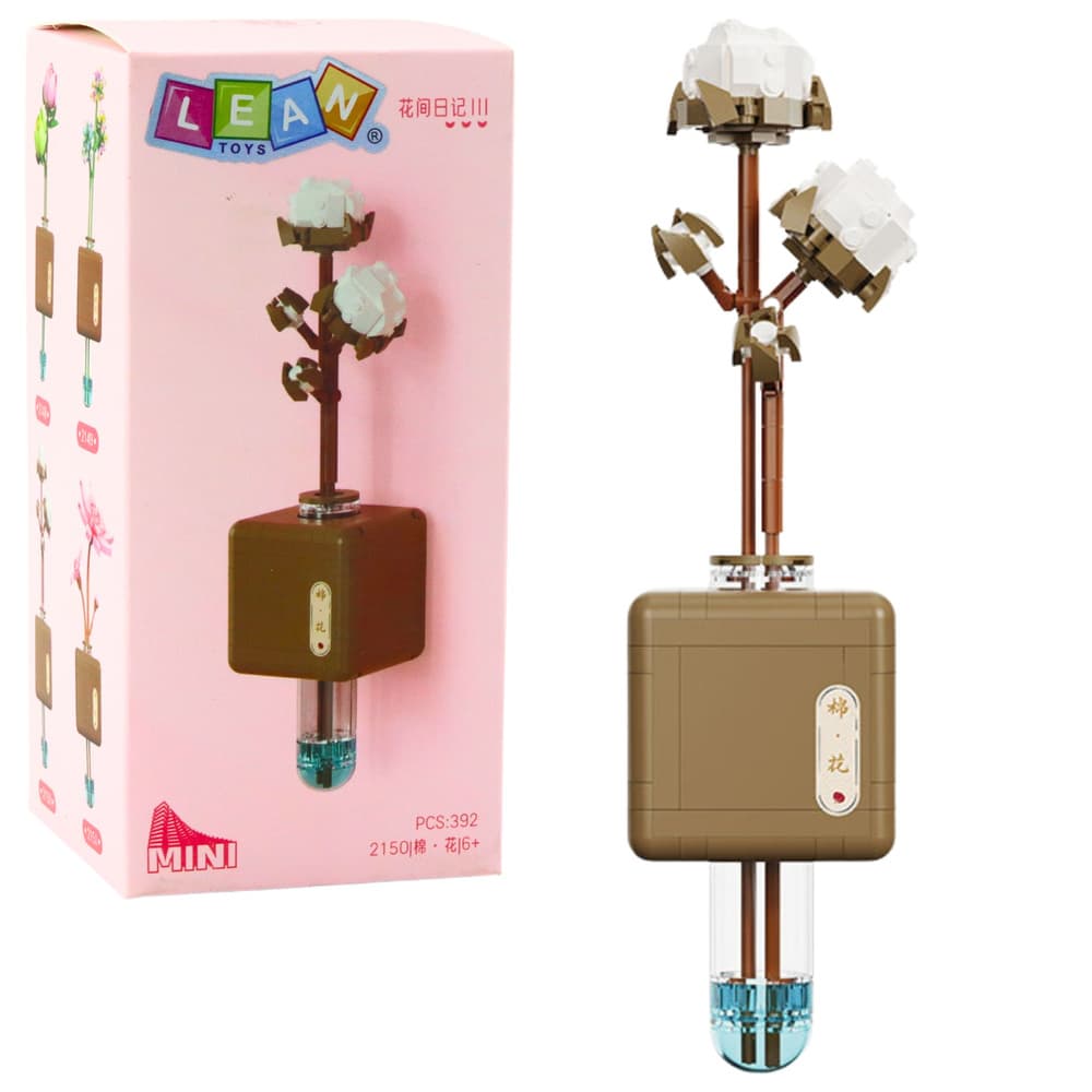 LEAN TOYS Klocki Konstrukcyjne Vejevje Rože Bombaža V Viali, 392 el.