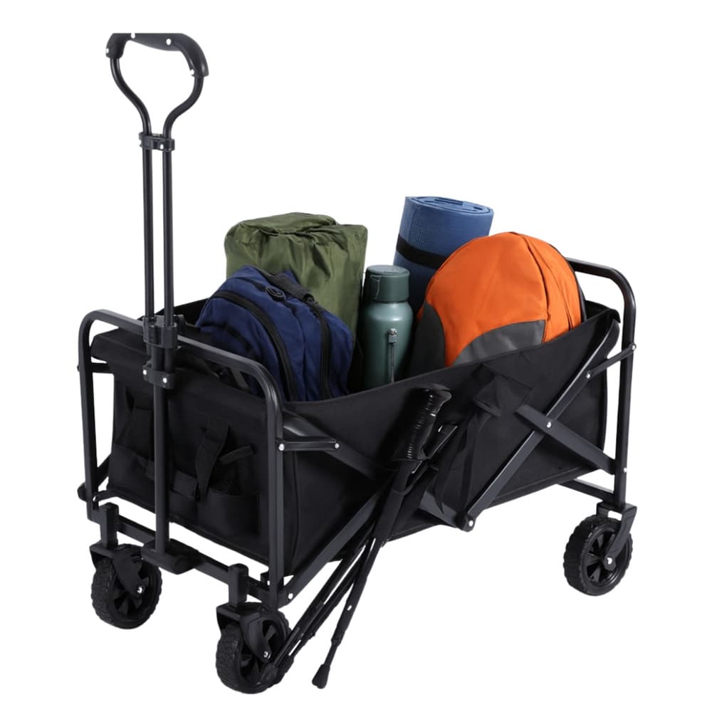 Vrtni voziček LEAN, plažni, transportni, zložljiv, črn - 120L 3