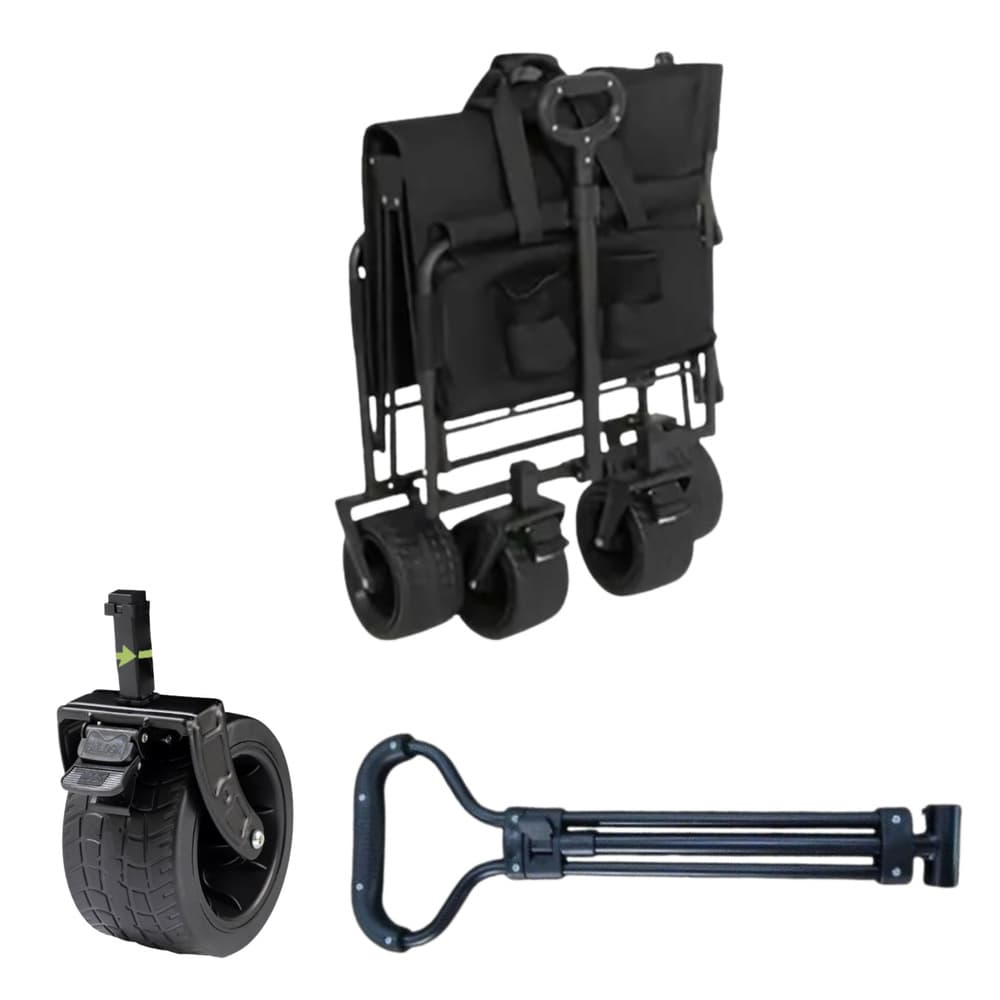 Vrtni voziček LEAN, plažni, transportni, zložljiv, črn - 120L 4