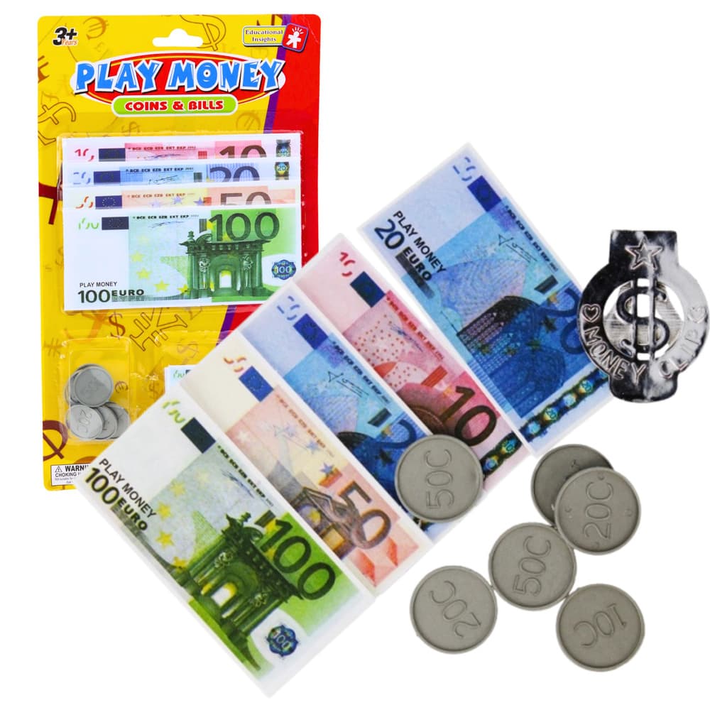 Set igralnih evrskih bankovcev in kovancev