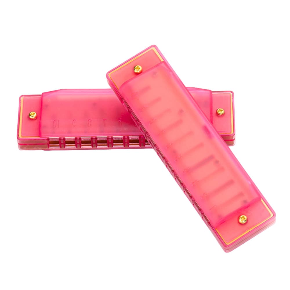 LEAN TOYS Harmonika, 10 lukenj, roza, z etuijem 3