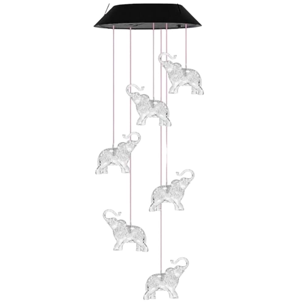 Solarna LED vrtna svetilka LEAN, slončki, pisana, 70cm 2