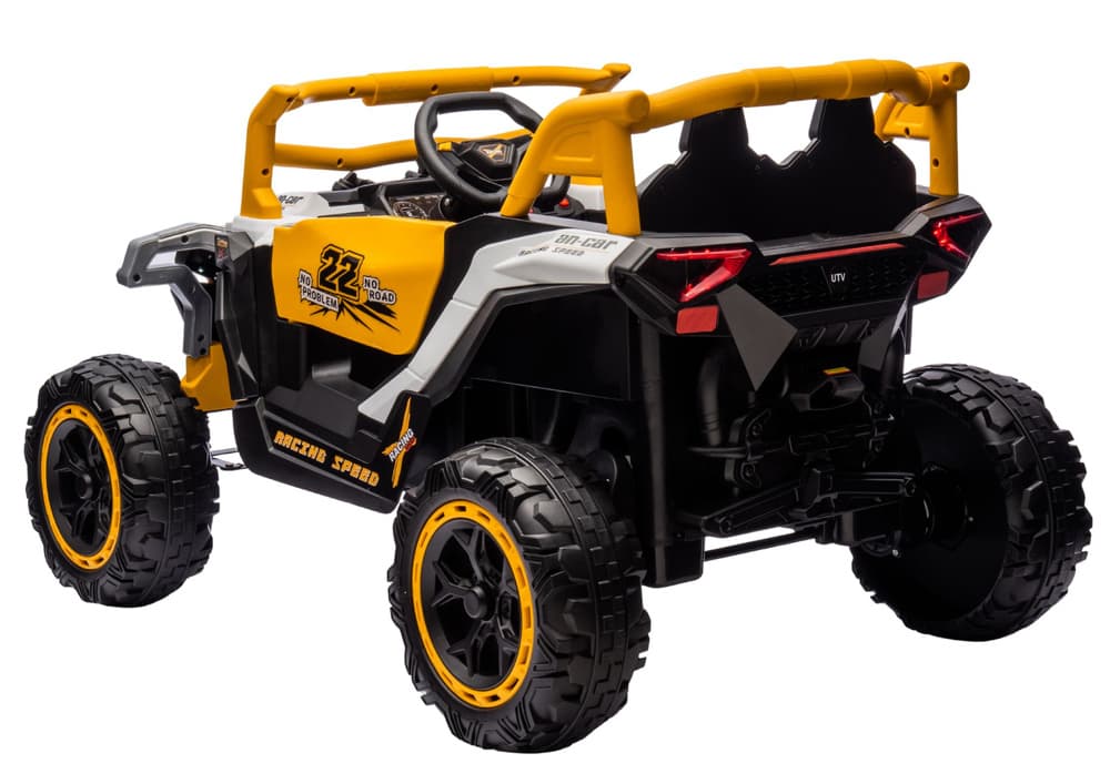 LEAN CARS Akumulatorski avtomobilček M1 4x4, belo-rumen 4