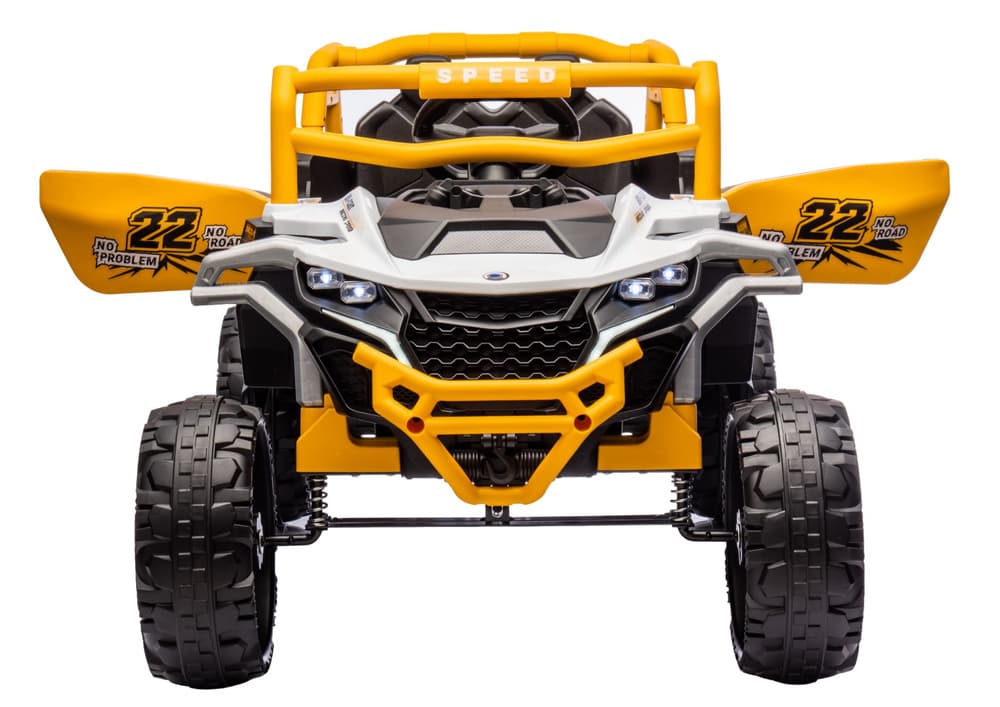 LEAN CARS Akumulatorski avtomobilček M1 4x4, belo-rumen 5