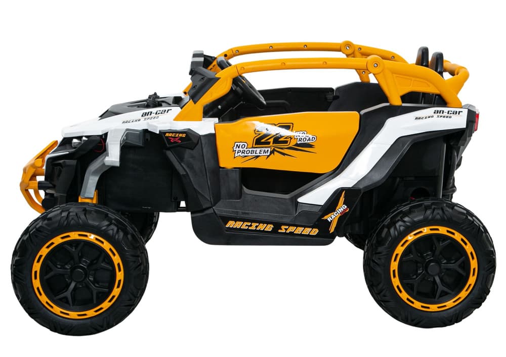 LEAN CARS Akumulatorski avtomobilček M3 4x4, rumeno-bel 4
