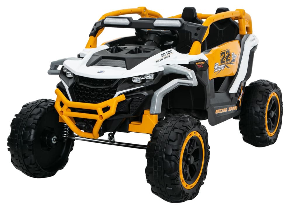 LEAN CARS Akumulatorski avtomobilček M3 4x4, rumeno-bel 2