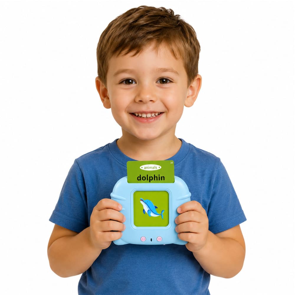 LEAN TOYS Čitalnik kartic za učenje angleščine, moder 3