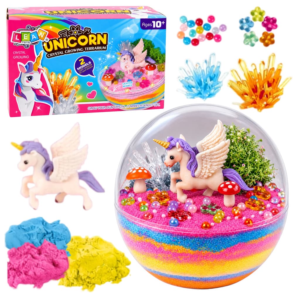 LEAN TOYS Komplet za gojenje kristalov - Terrarium z LED lučko