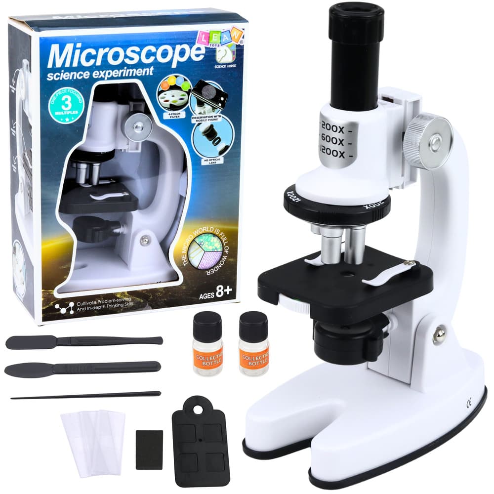 Mikroskop za otroke LEAN TOYS, komplet, povečava 1200x