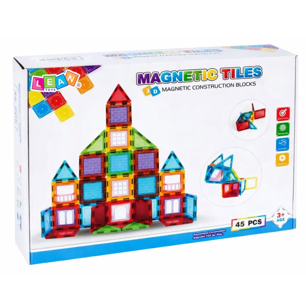 Magnetni kocki 3D, sestavljanka, pisani, 45 kosov 4