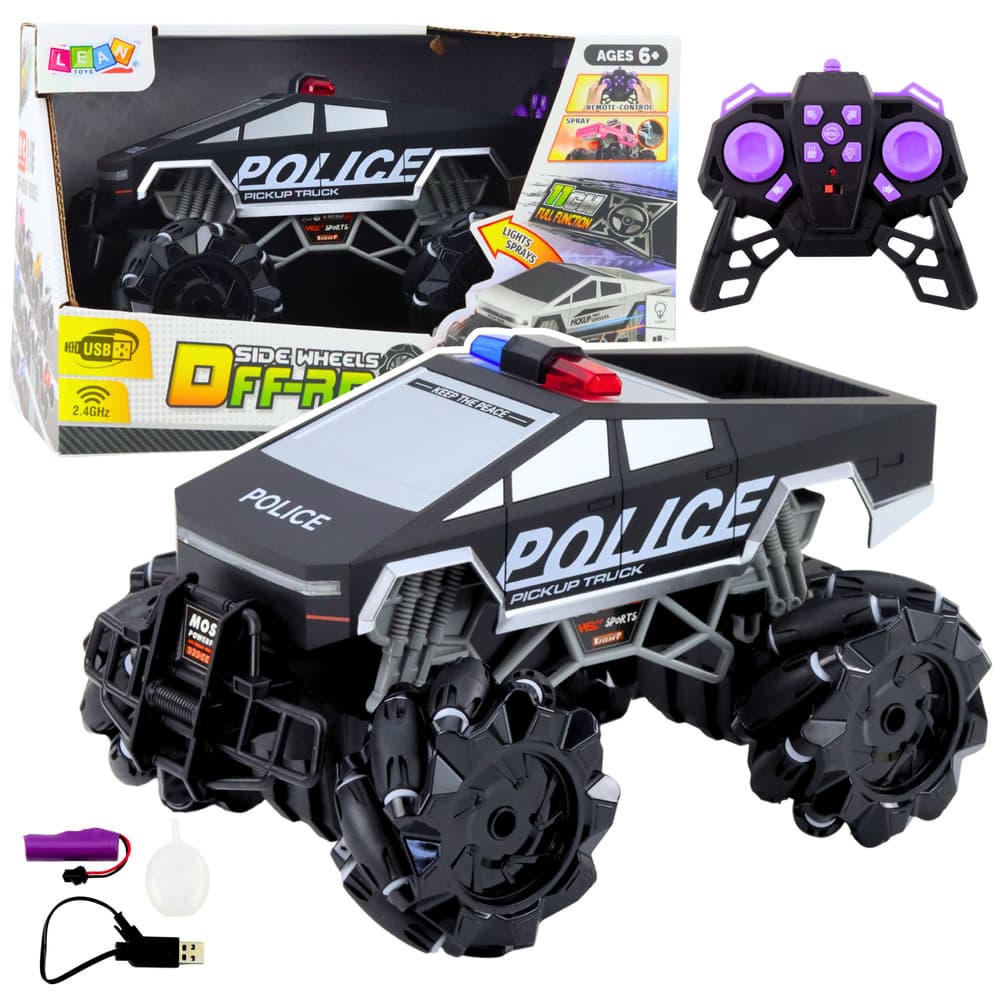 LEAN TOYS RC policijski terenec Pickup Truck 1:16, luči in "dim"
