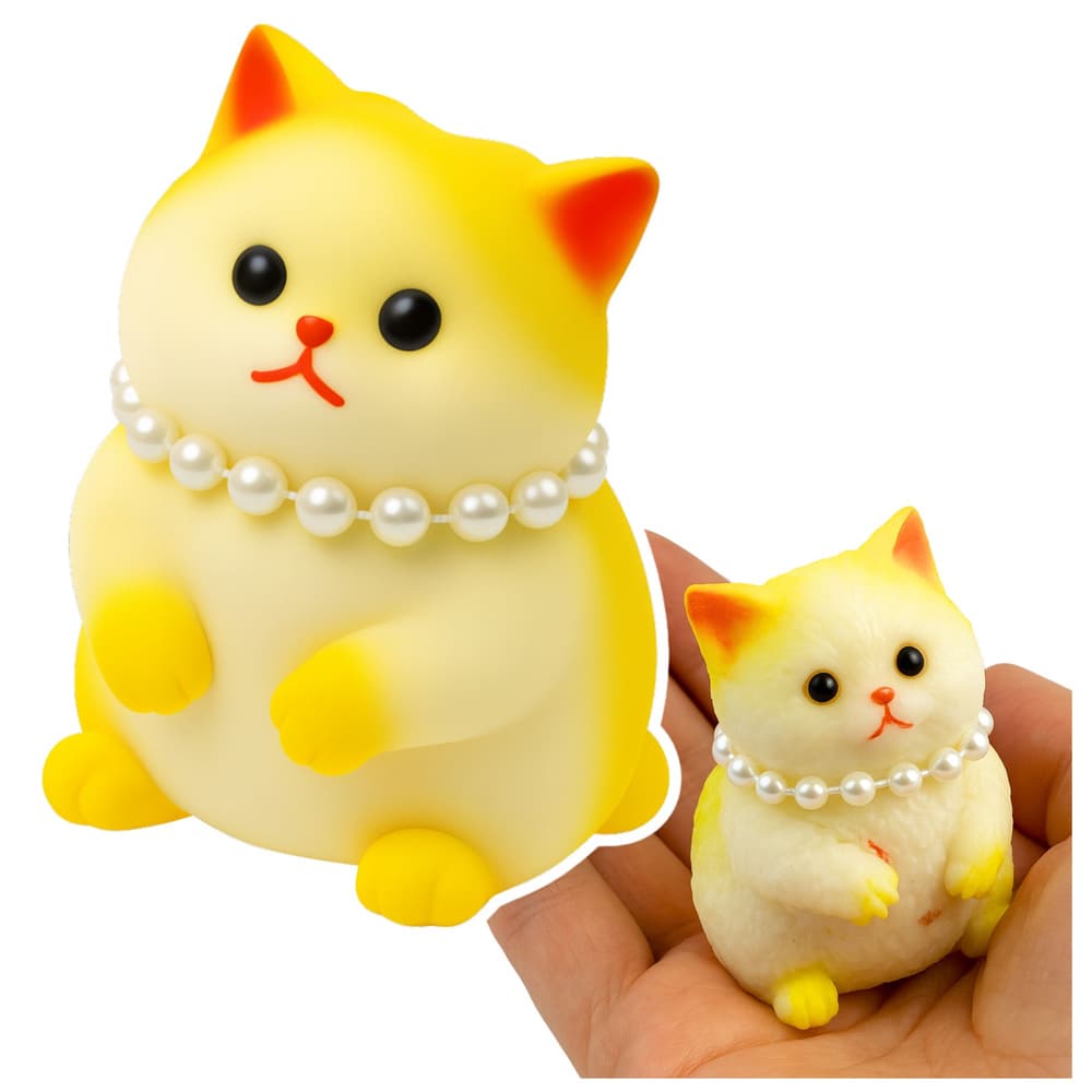 Senzorična žoga, mehek mucek s perlami, bela-rumena, 7,5 cm, Lean Toys